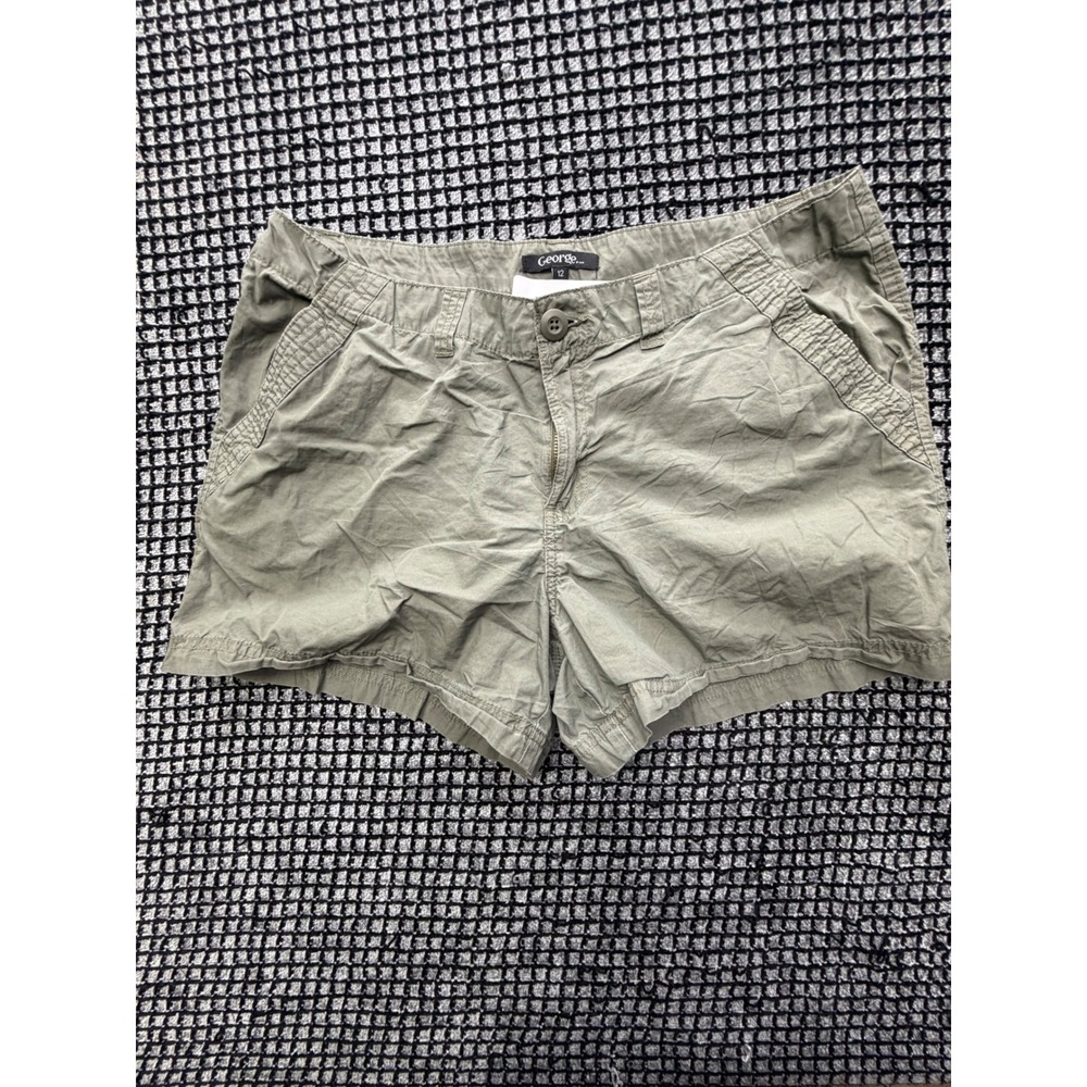 George Utility Shorts Womens 12 Olive Green Cotton Casual